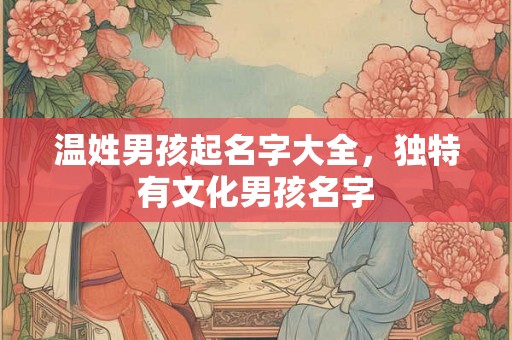 温姓男孩起名字大全，独特有文化男孩名字