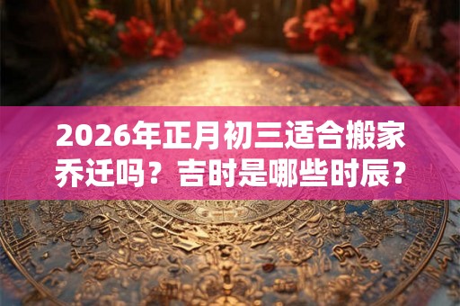 2026年正月初三适合搬家乔迁吗？吉时是哪些时辰？