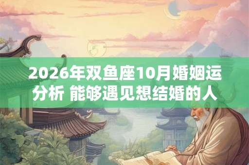 2026年双鱼座10月婚姻运分析 能够遇见想结婚的人