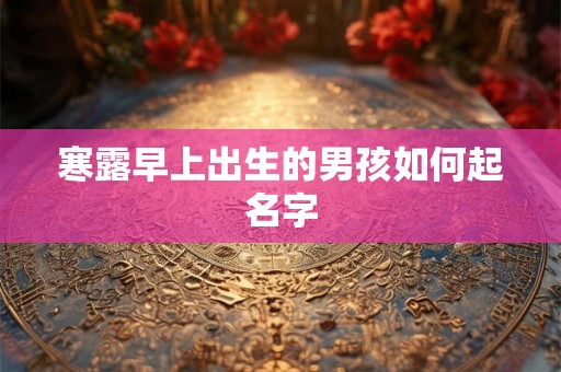 寒露早上出生的男孩如何起名字