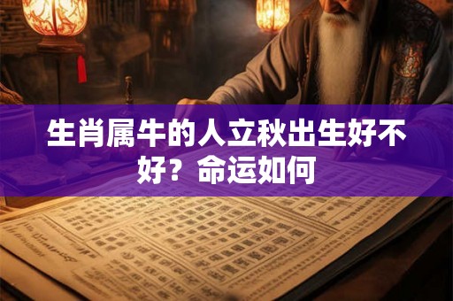 生肖属牛的人立秋出生好不好？命运如何