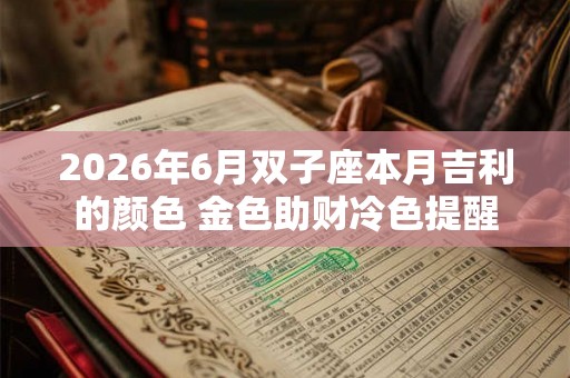 2026年6月双子座本月吉利的颜色 金色助财冷色提醒