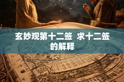 玄妙观第十二签  求十二签的解释