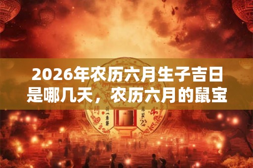 2026年农历六月生子吉日是哪几天,农历六月的鼠宝宝好不好? 2026年农历六月生子吉日是哪几天,农历六月的鼠宝宝好不好?