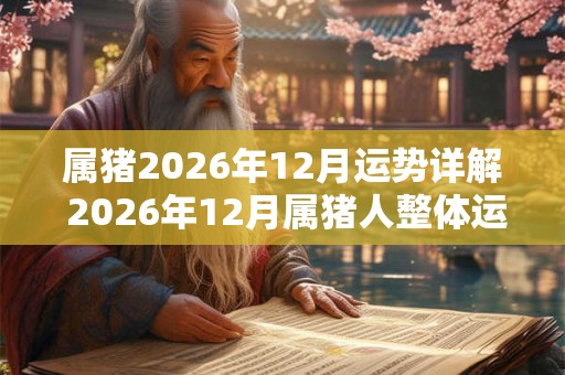 属猪2026年12月运势详解 2026年12月属猪人整体运势分析