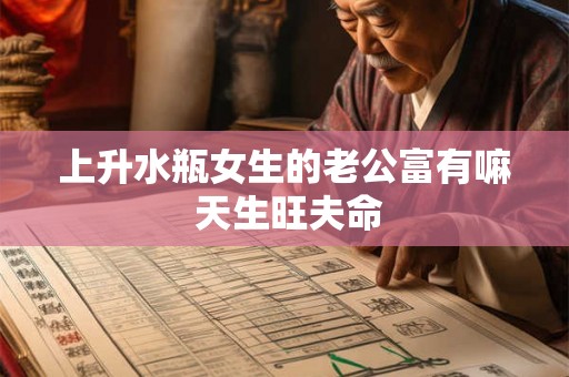 上升水瓶女生的老公富有嘛 天生旺夫命 上升水瓶女生的老公富有嘛 天生旺夫命