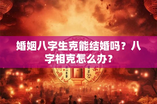 婚姻八字生克能结婚吗？八字相克怎么办？