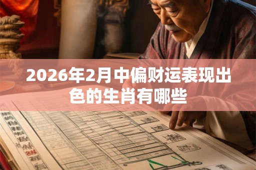 2026年2月中偏财运表现出色的生肖有哪些