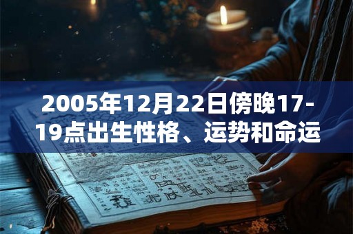 2005年12月22日傍晚17-19点出生性格、运势和命运 2005年12月22日傍晚17-19点出生性格、运势和命运