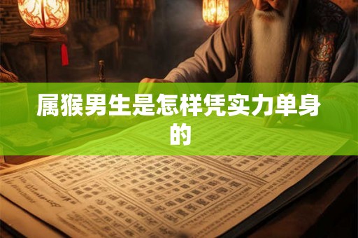 属猴男生是怎样凭实力单身的
