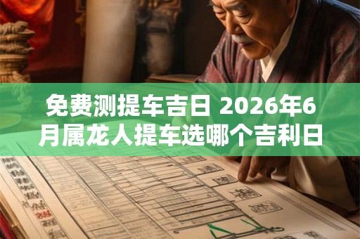 免费测提车吉日 2026年6月属龙人提车选哪个吉利日子