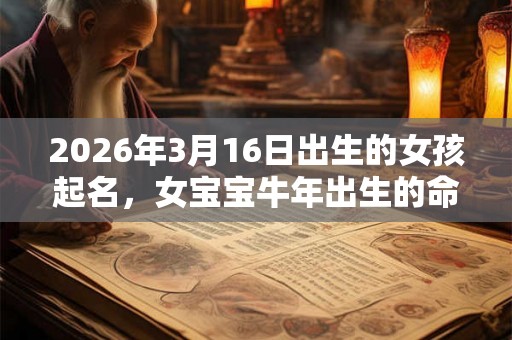 2026年3月16日出生的女孩起名,女宝宝牛年出生的命运如何? 2026年3月16日出生的女孩起名,女宝宝牛年出生的命运如何?