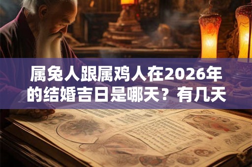 属兔人跟属鸡人在2026年的结婚吉日是哪天？有几天？