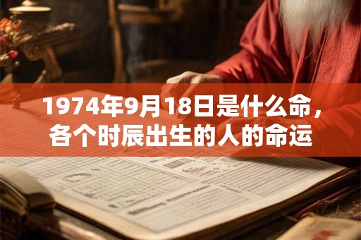 1974年9月18日是什么命，各个时辰出生的人的命运