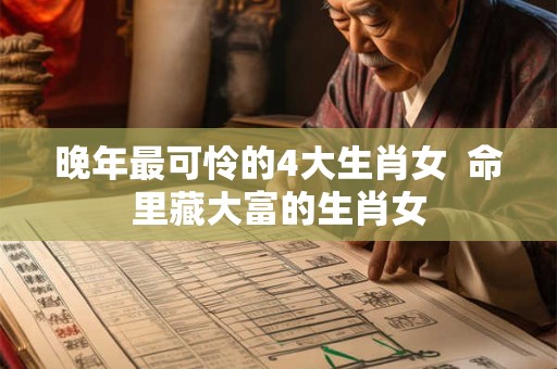晚年最可怜的4大生肖女 命里藏大富的生肖女 晚年最可怜的4大生肖女 命里藏大富的生肖女
