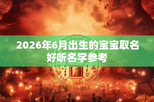 2026年6月出生的宝宝取名好听名字参考