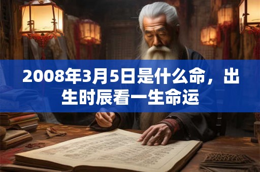 2008年3月5日是什么命，出生时辰看一生命运
