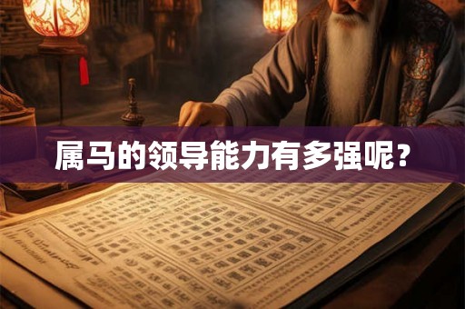 属马的领导能力有多强呢？