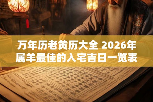 万年历老黄历大全 2026年属羊最佳的入宅吉日一览表