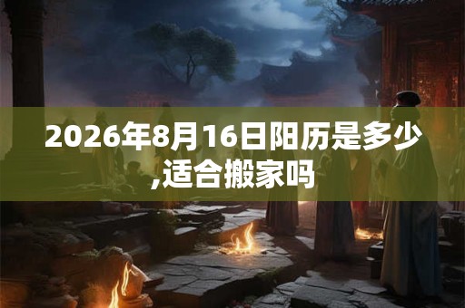 2026年8月16日阳历是多少,适合搬家吗