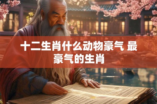 十二生肖什么动物豪气 最豪气的生肖