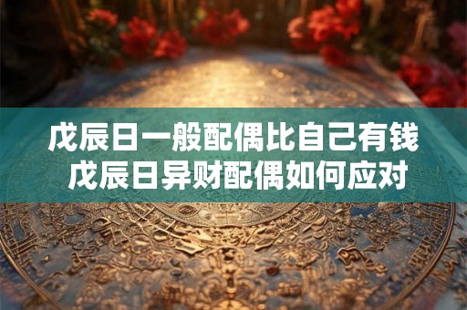 戊辰日一般配偶比自己有钱 戊辰日异财配偶如何应对