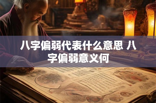 八字偏弱代表什么意思 八字偏弱意义何 八字偏弱代表什么意思 八字偏弱意义何