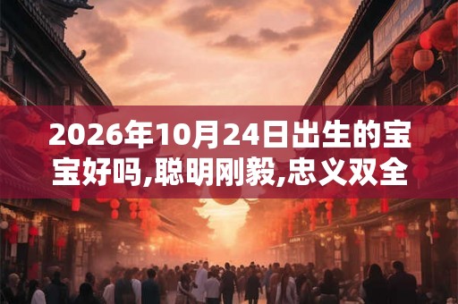 2026年10月24日出生的宝宝好吗,聪明刚毅,忠义双全