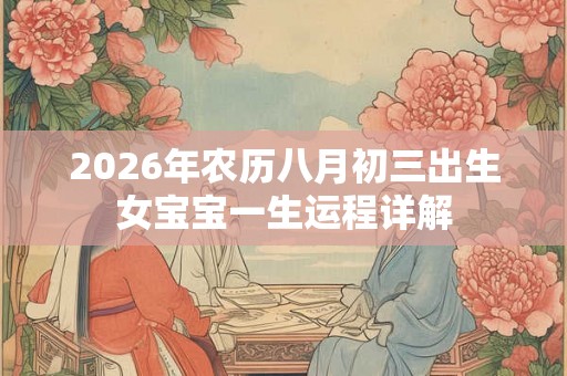 2026年农历八月初三出生女宝宝一生运程详解 2026年农历八月初三出生女宝宝一生运程详解
