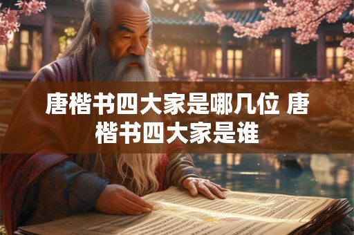 唐楷书四大家是哪几位 唐楷书四大家是谁