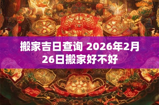 搬家吉日查询 2026年2月26日搬家好不好