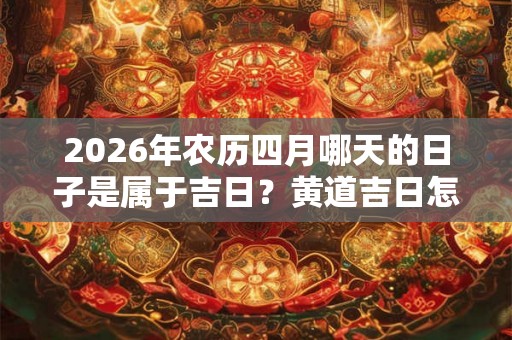 2026年农历四月哪天的日子是属于吉日？黄道吉日怎么选？