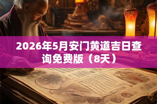 2026年5月安门黄道吉日查询免费版（8天）