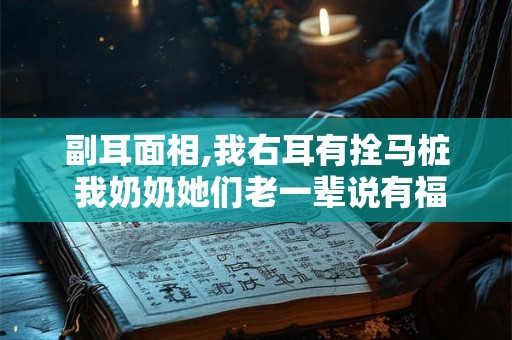 副耳面相,我右耳有拴马桩 我奶奶她们老一辈说有福 副耳面相,我右耳有拴马桩 我奶奶她们老一辈说有福