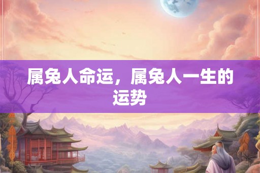 属兔人命运，属兔人一生的运势