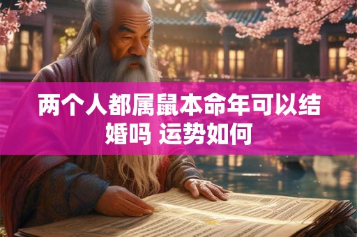 两个人都属鼠本命年可以结婚吗 运势如何