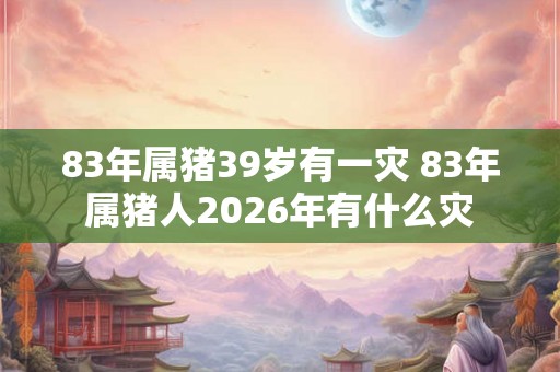 83年属猪39岁有一灾 83年属猪人2026年有什么灾 83年属猪39岁有一灾 83年属猪人2026年有什么灾