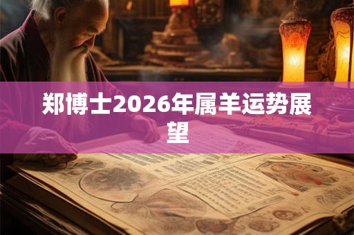郑博士2026年属羊运势展望
