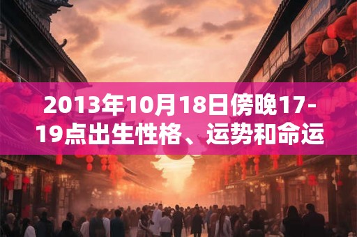 2013年10月18日傍晚17-19点出生性格、运势和命运