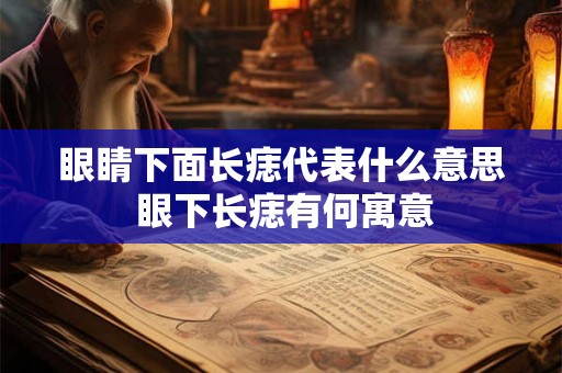 眼睛下面长痣代表什么意思 眼下长痣有何寓意 眼睛下面长痣代表什么意思 眼下长痣有何寓意