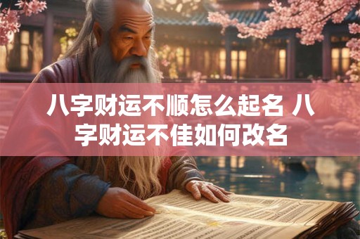 八字财运不顺怎么起名 八字财运不佳如何改名