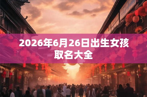 2026年6月26日出生女孩取名大全