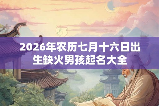 2026年农历七月十六日出生缺火男孩起名大全 2026年农历七月十六日出生缺火男孩起名大全