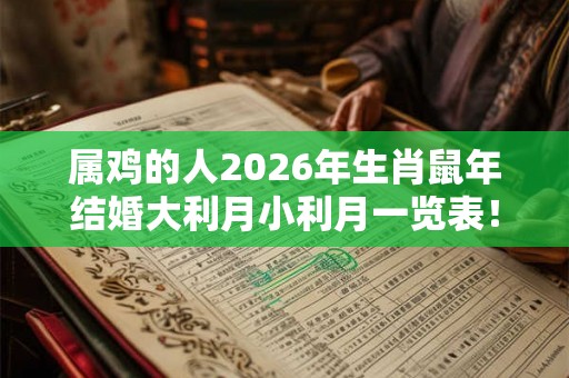 属鸡的人2026年生肖鼠年结婚大利月小利月一览表！