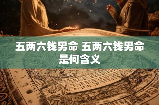 五两六钱男命 五两六钱男命是何含义