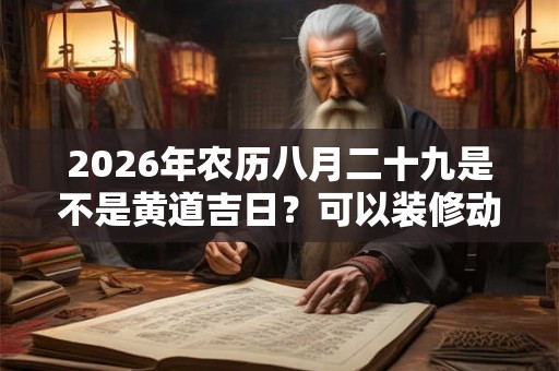 2026年农历八月二十九是不是黄道吉日？可以装修动土吗？