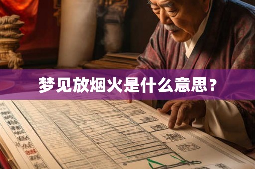 梦见放烟火是什么意思? 梦见放烟火是什么意思?