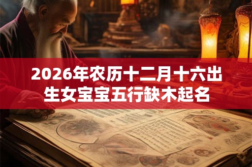 2026年农历十二月十六出生女宝宝五行缺木起名