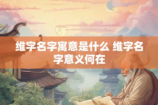 维字名字寓意是什么 维字名字意义何在 维字名字寓意是什么 维字名字意义何在