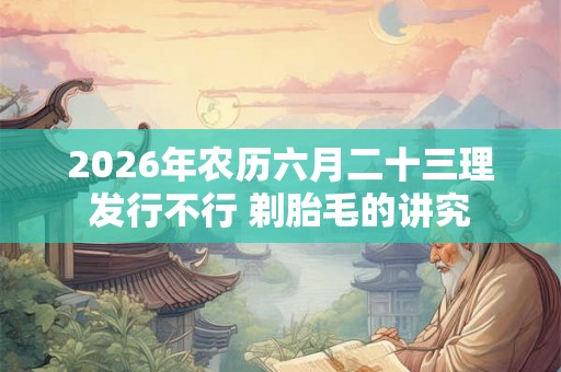2026年农历六月二十三理发行不行 剃胎毛的讲究